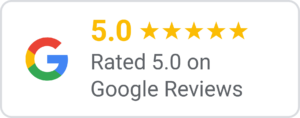 Google Reviews 5.0 star rating badge